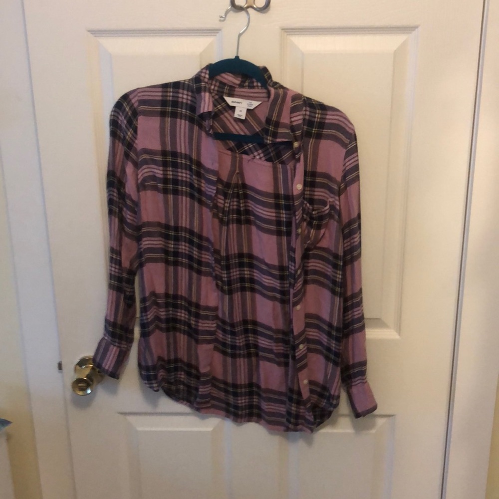 Purple plaid shirt